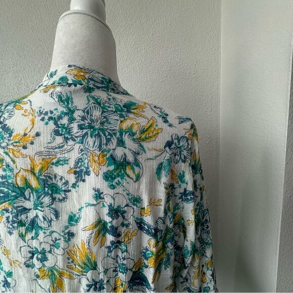 Counterparts Floral Blouse Pullover Bell Sleeves Tunic SZ L - Picture 6 of 11